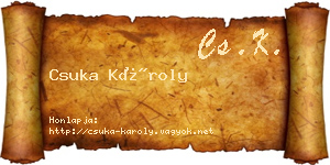 Csuka Károly névjegykártya