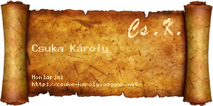 Csuka Károly névjegykártya