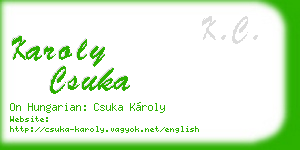 karoly csuka business card
